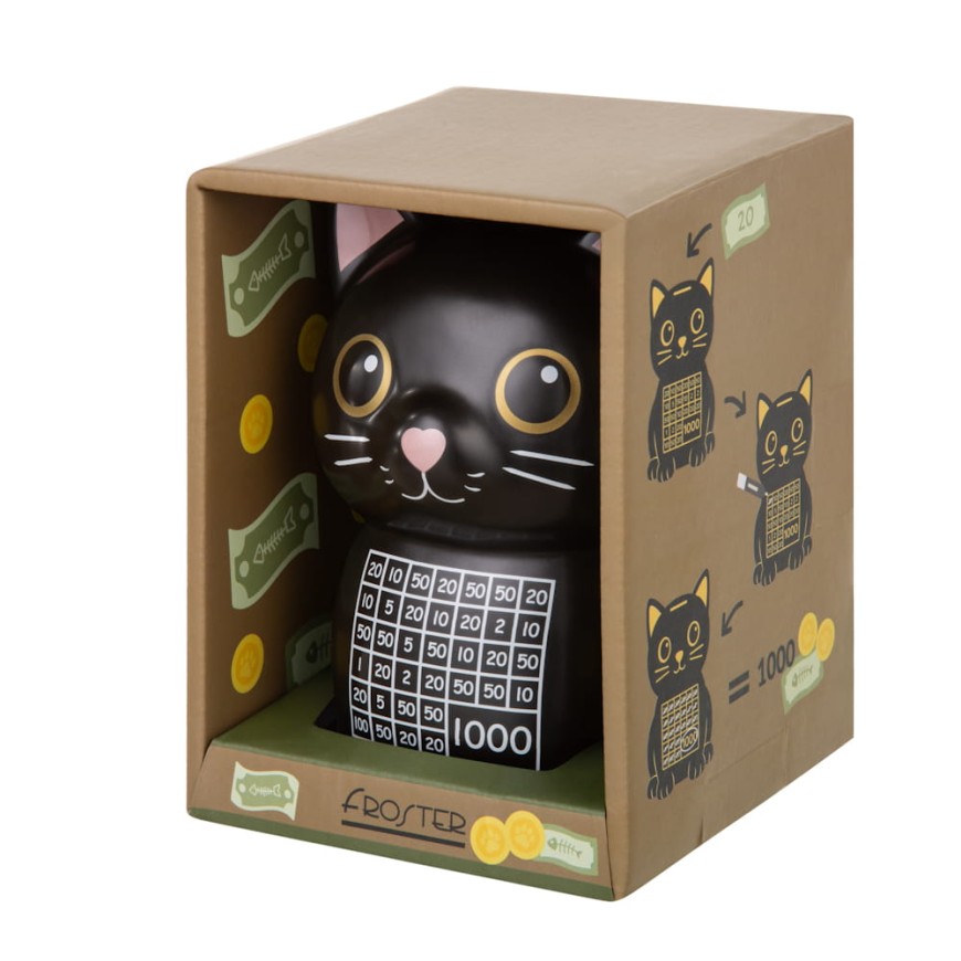 Pușculiță cu pisică și tracker de economii