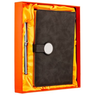 Set Agendă Catifea Neagră cu Pix – Eleganță Premium